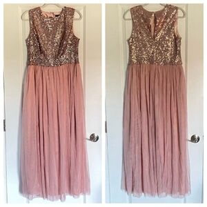New! City Chic Shine Bright sequin maxi Dress pink nwt 29942